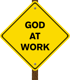 GOD AT WORK road sign